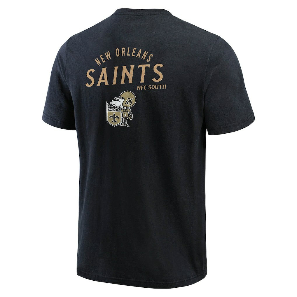 New Orleans Saints Darius Rucker Collection Washed Henley T-Shirt - Black outlet