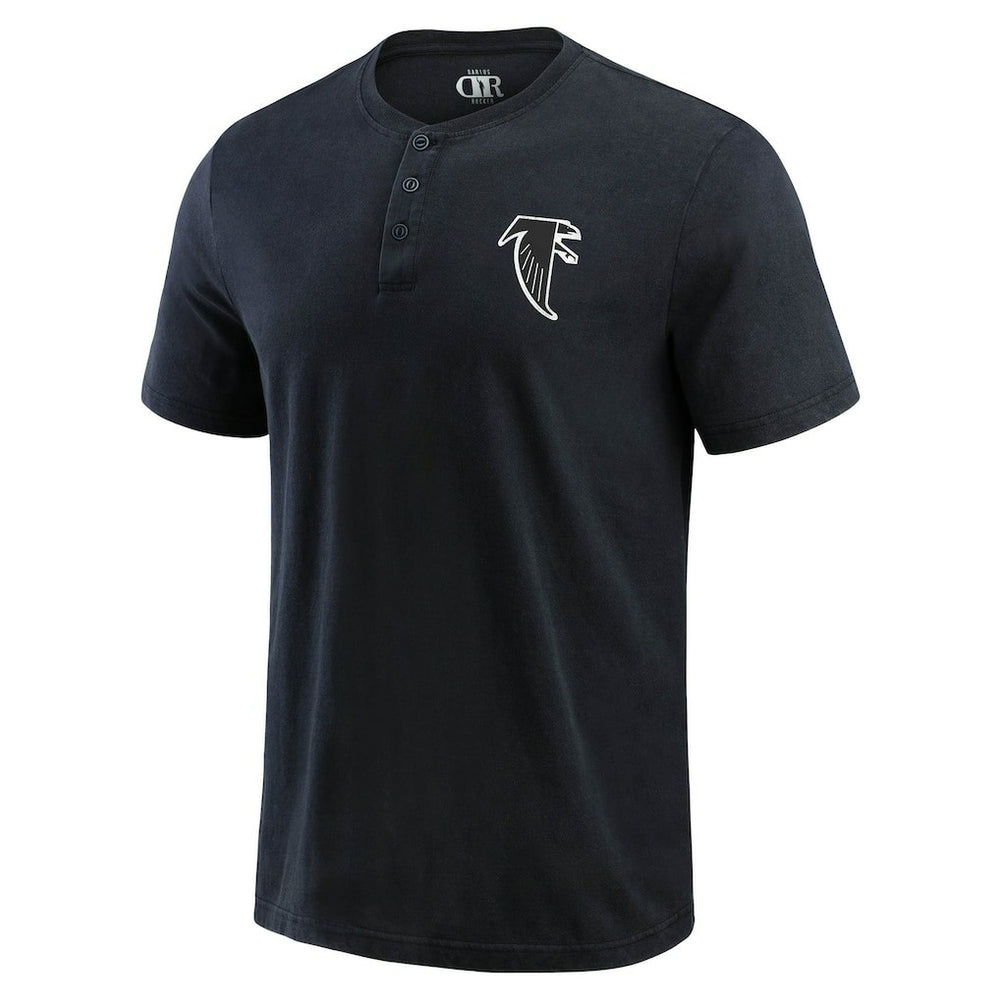 Atlanta Falcons Darius Rucker Collection Washed Henley T-Shirt - Black outlet