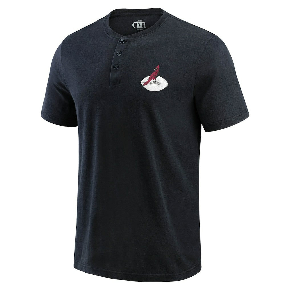 Arizona Cardinals Darius Rucker Collection Washed Henley T-Shirt - Black cheap