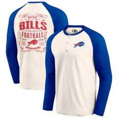 Buffalo Bills Darius Rucker Collection Raglan Henley T-Shirt - Cream/Royal sale