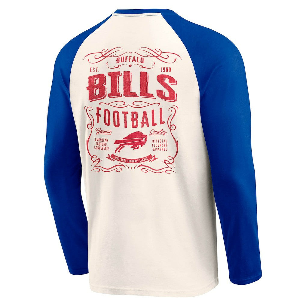 Buffalo Bills Darius Rucker Collection Raglan Henley T-Shirt - Cream/Royal sale