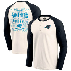 Carolina Panthers Darius Rucker Collection Raglan Henley T-Shirt - Cream/Black online