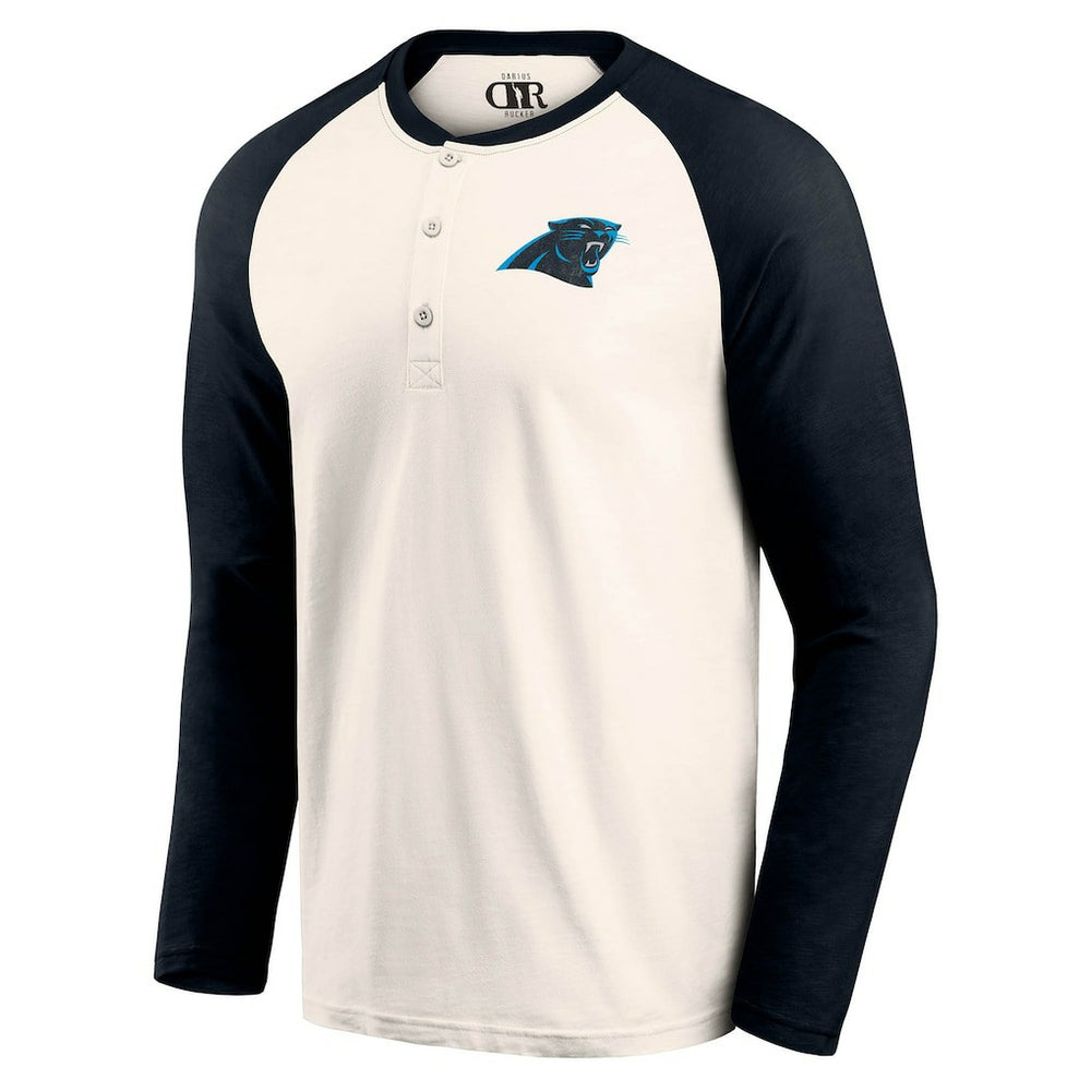 Carolina Panthers Darius Rucker Collection Raglan Henley T-Shirt - Cream/Black online