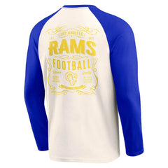 Los Angeles Rams Darius Rucker Collection Raglan Henley T-Shirt - Cream/Royal on sale