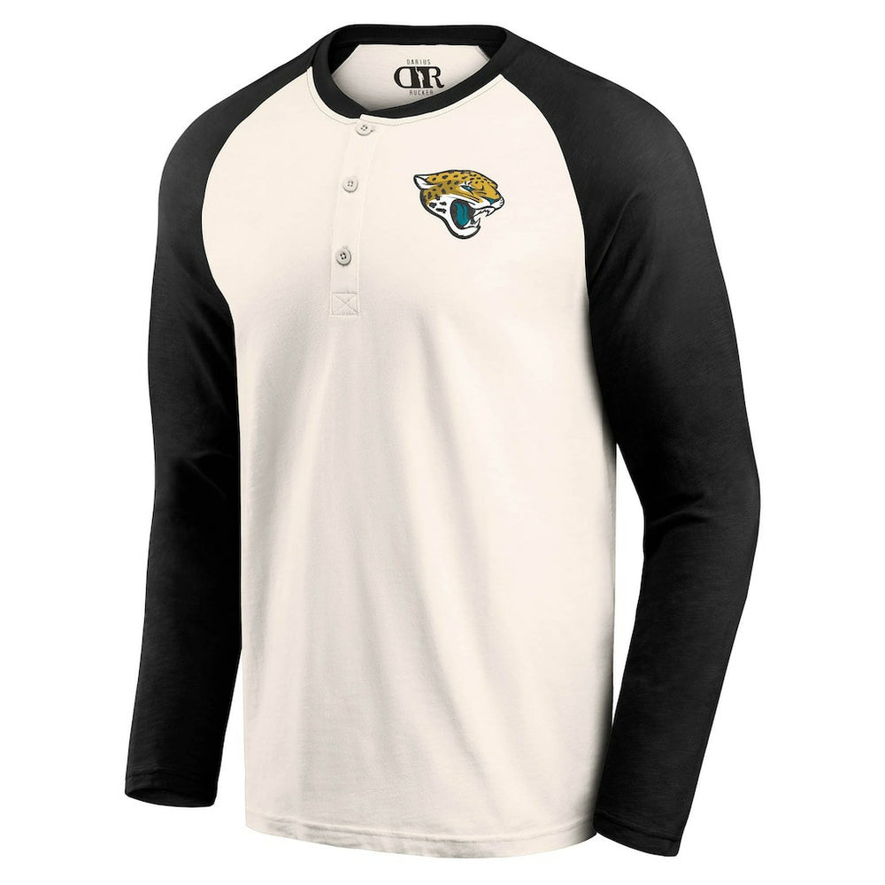 Jacksonville Jaguars Darius Rucker Collection Raglan Henley T-Shirt - Cream/Black for sale