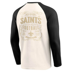 New Orleans Saints Darius Rucker Collection Raglan Henley T-Shirt - Cream/Black for sale