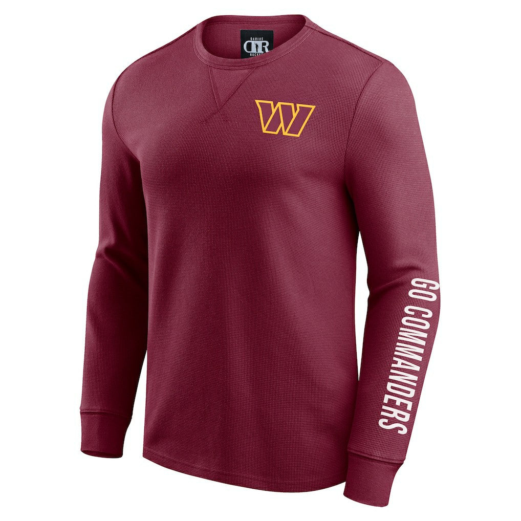 Washington Commanders Darius Rucker Collection Washed Waffle-Knit Long Sleeve T-Shirt - Burgundy outlet