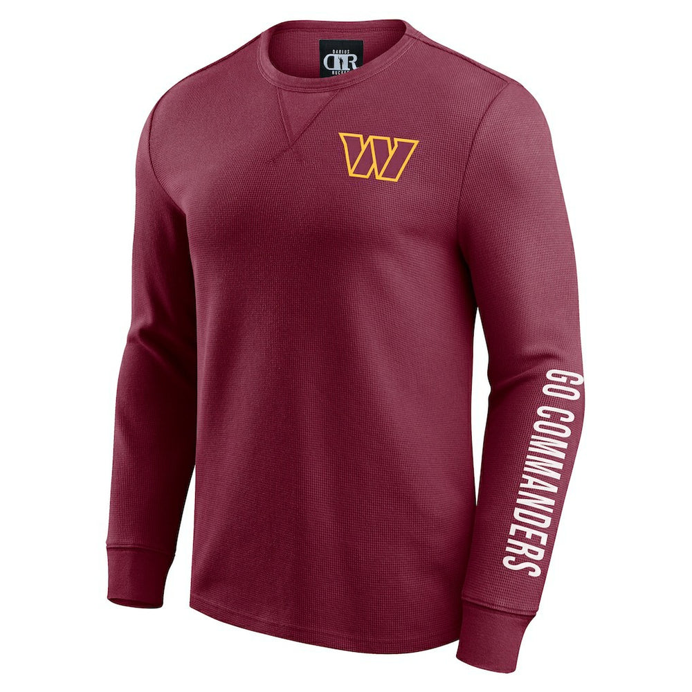 Washington Commanders Darius Rucker Collection Washed Waffle-Knit Long Sleeve T-Shirt - Burgundy outlet