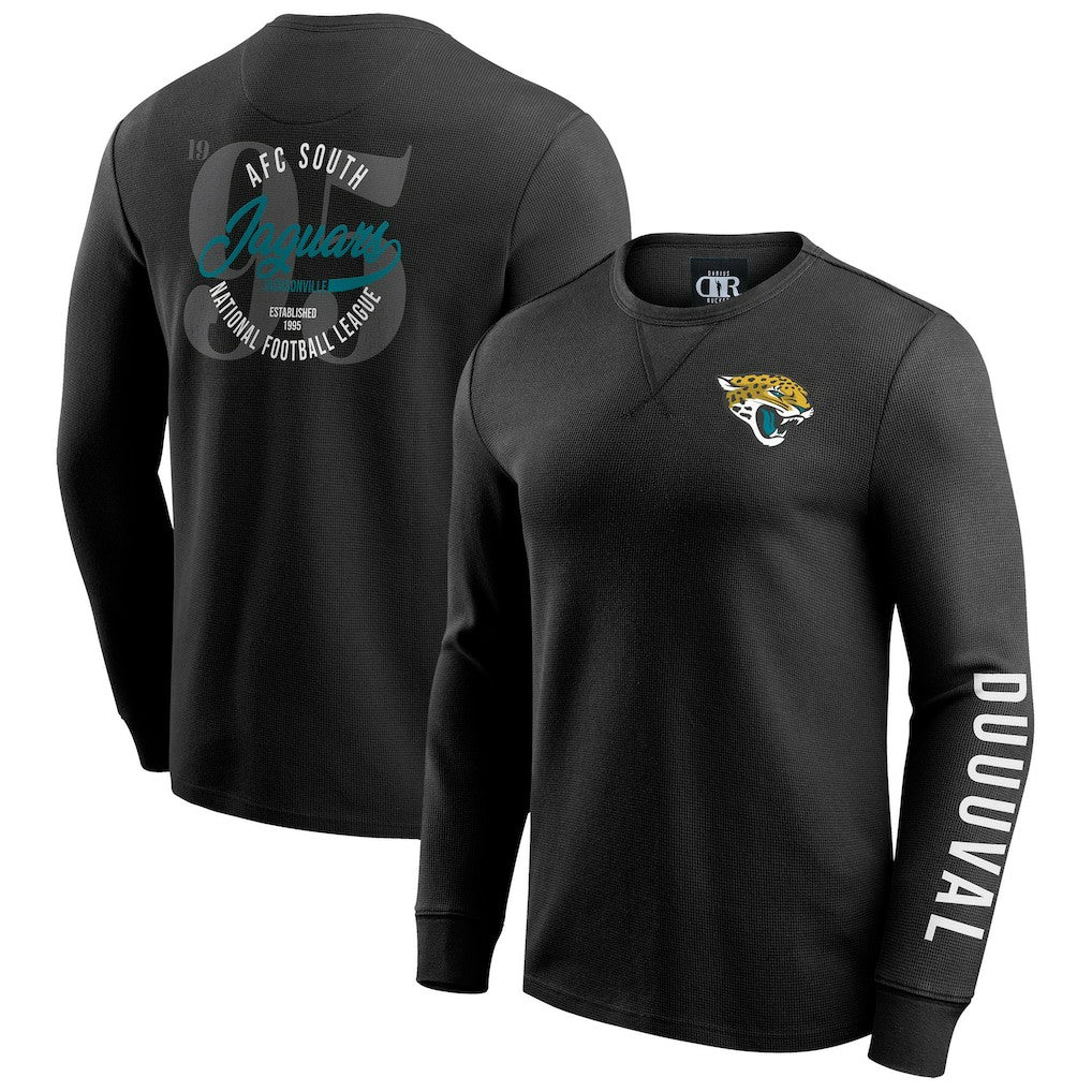 Jacksonville Jaguars Darius Rucker Collection Washed Waffle-Knit Long Sleeve T-Shirt - Black on sale