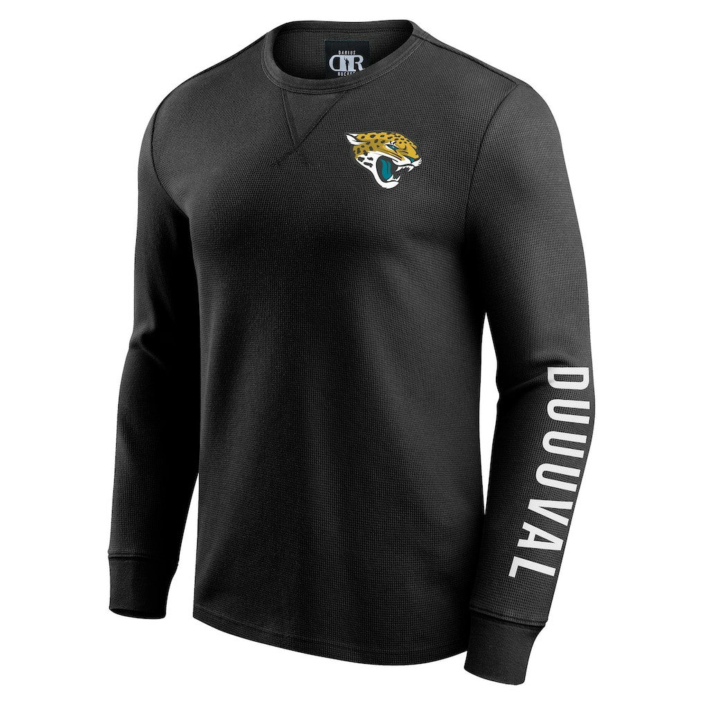 Jacksonville Jaguars Darius Rucker Collection Washed Waffle-Knit Long Sleeve T-Shirt - Black on sale