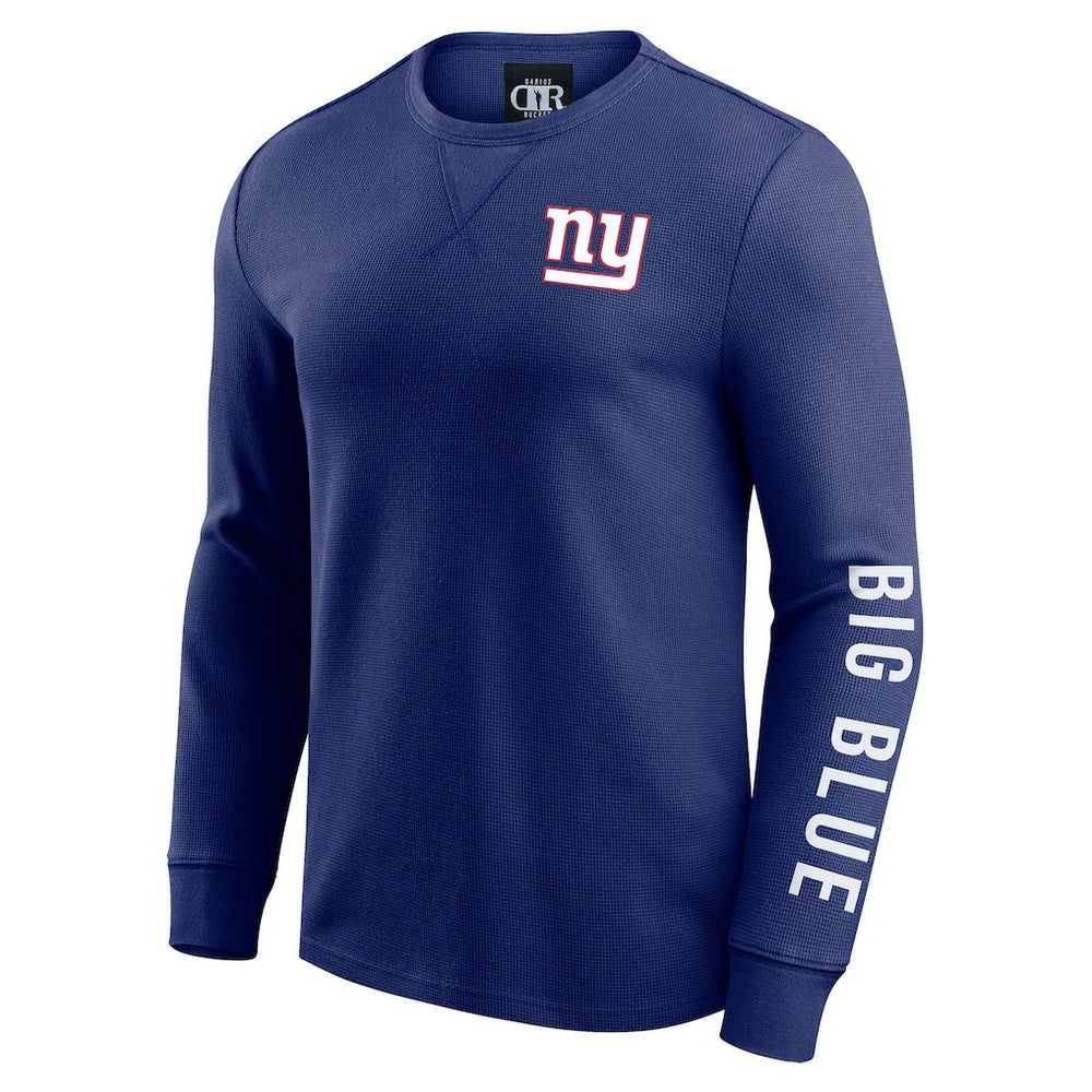 New York Giants Darius Rucker Collection Washed Waffle-Knit Long Sleeve T-Shirt - Royal on sale
