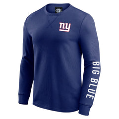 New York Giants Darius Rucker Collection Washed Waffle-Knit Long Sleeve T-Shirt - Royal on sale