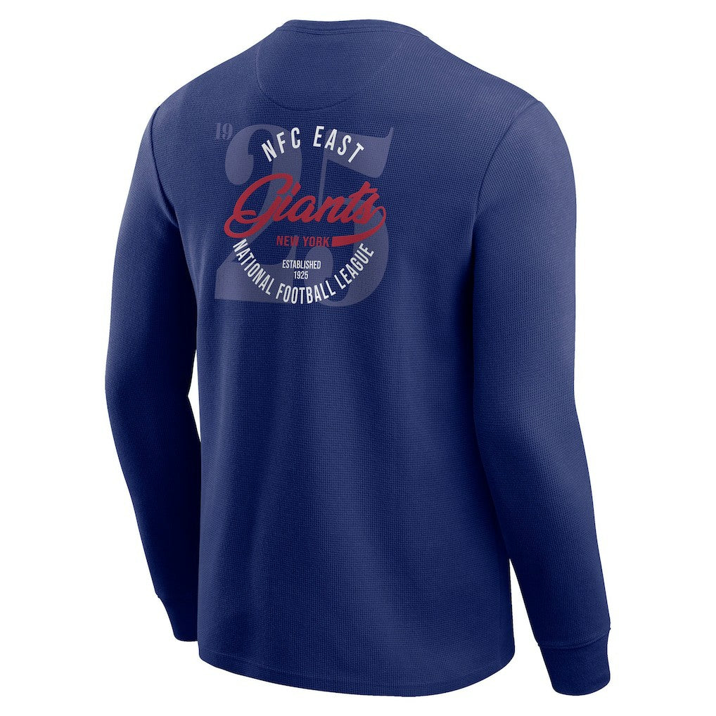 New York Giants Darius Rucker Collection Washed Waffle-Knit Long Sleeve T-Shirt - Royal on sale