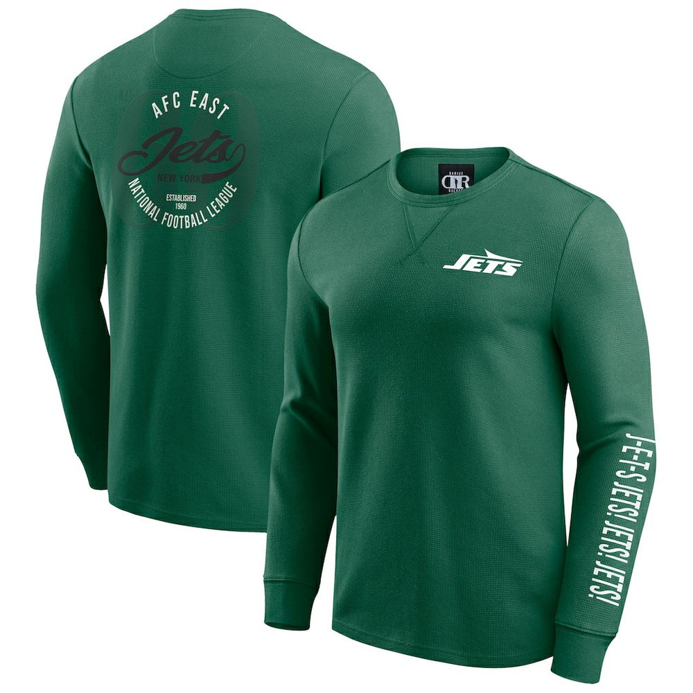 New York Jets Darius Rucker Collection Washed Waffle-Knit Long Sleeve T-Shirt - Green cheap