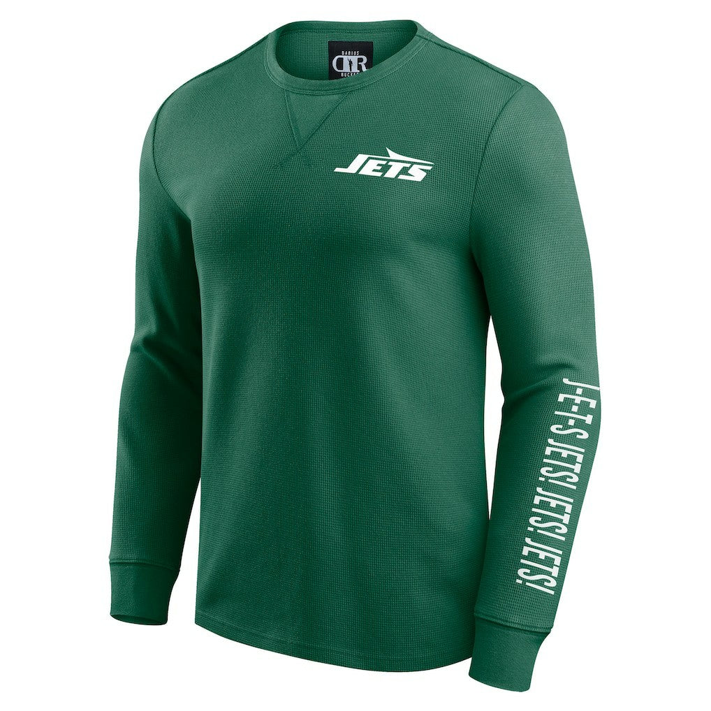 New York Jets Darius Rucker Collection Washed Waffle-Knit Long Sleeve T-Shirt - Green cheap
