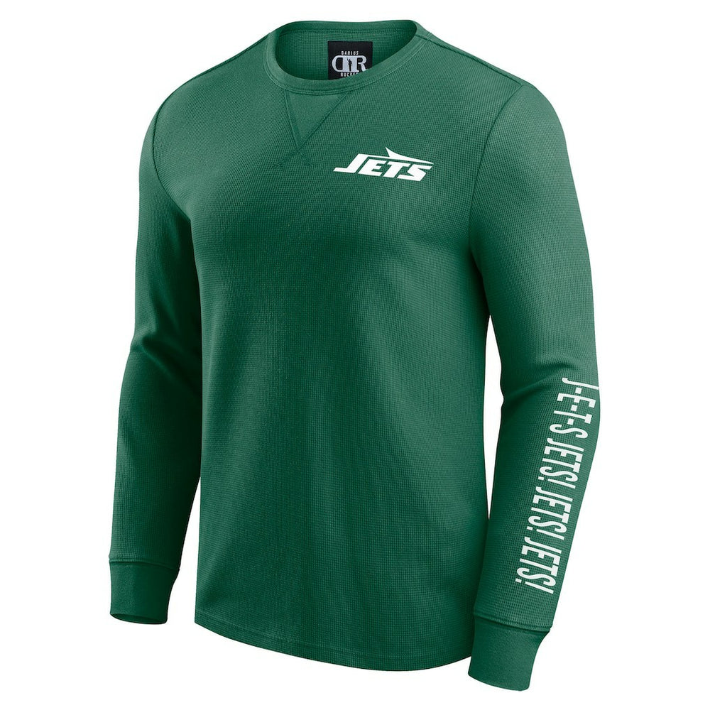 New York Jets Darius Rucker Collection Washed Waffle-Knit Long Sleeve T-Shirt - Green cheap