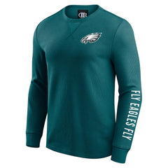 Philadelphia Eagles Darius Rucker Collection Washed Waffle-Knit Long Sleeve T-Shirt - Kelly Green discount