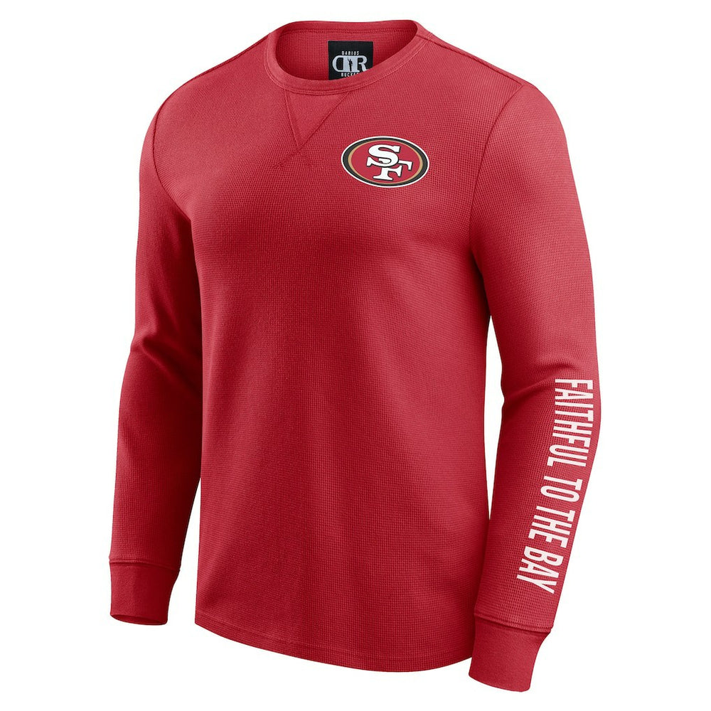 San Francisco 49ers Darius Rucker Collection Washed Waffle-Knit Long Sleeve T-Shirt - Scarlet online