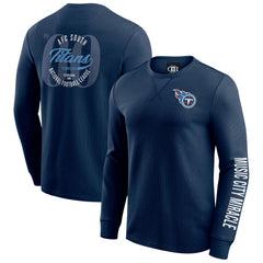 Tennessee Titans Darius Rucker Collection Washed Waffle-Knit Long Sleeve T-Shirt - Navy cheap
