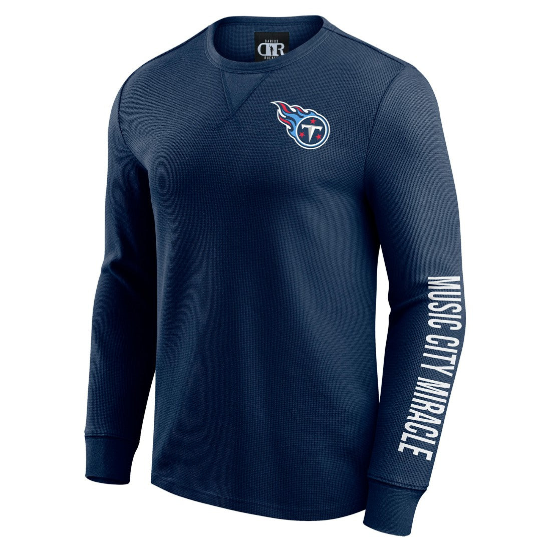 Tennessee Titans Darius Rucker Collection Washed Waffle-Knit Long Sleeve T-Shirt - Navy cheap