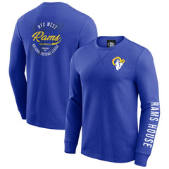 Los Angeles Rams Darius Rucker Collection Washed Waffle-Knit Long Sleeve T-Shirt - Royal on sale