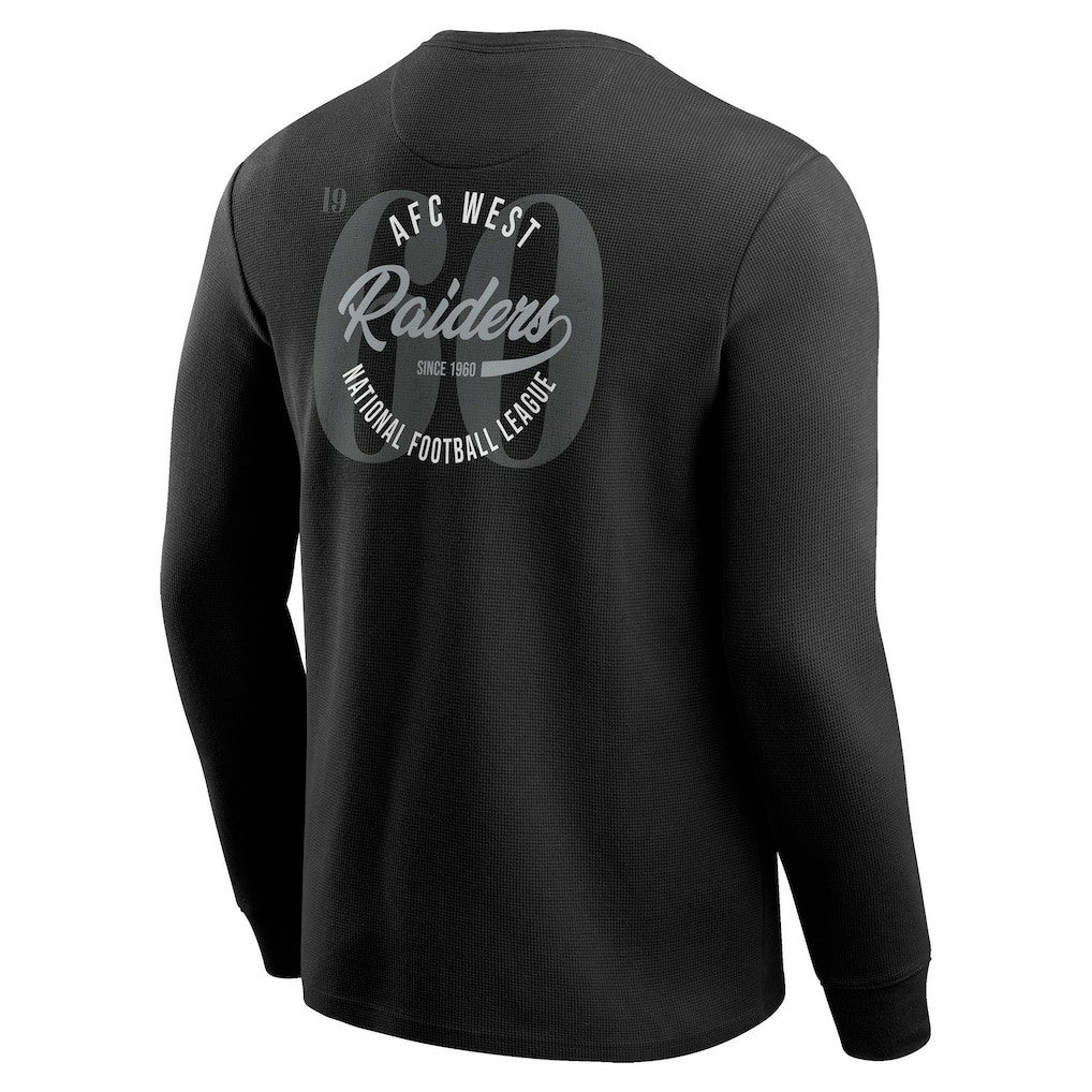 Las Vegas Raiders Darius Rucker Collection Washed Waffle-Knit Long Sleeve T-Shirt - Black sale