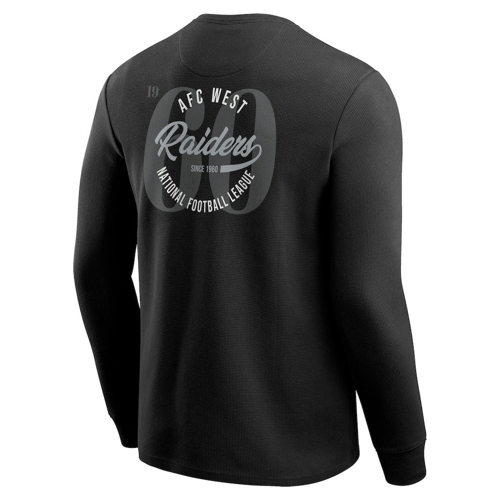Las Vegas Raiders Darius Rucker Collection Washed Waffle-Knit Long Sleeve T-Shirt - Black sale