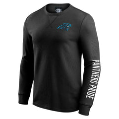 Carolina Panthers Darius Rucker Collection Washed Waffle-Knit Long Sleeve T-Shirt - Black outlet
