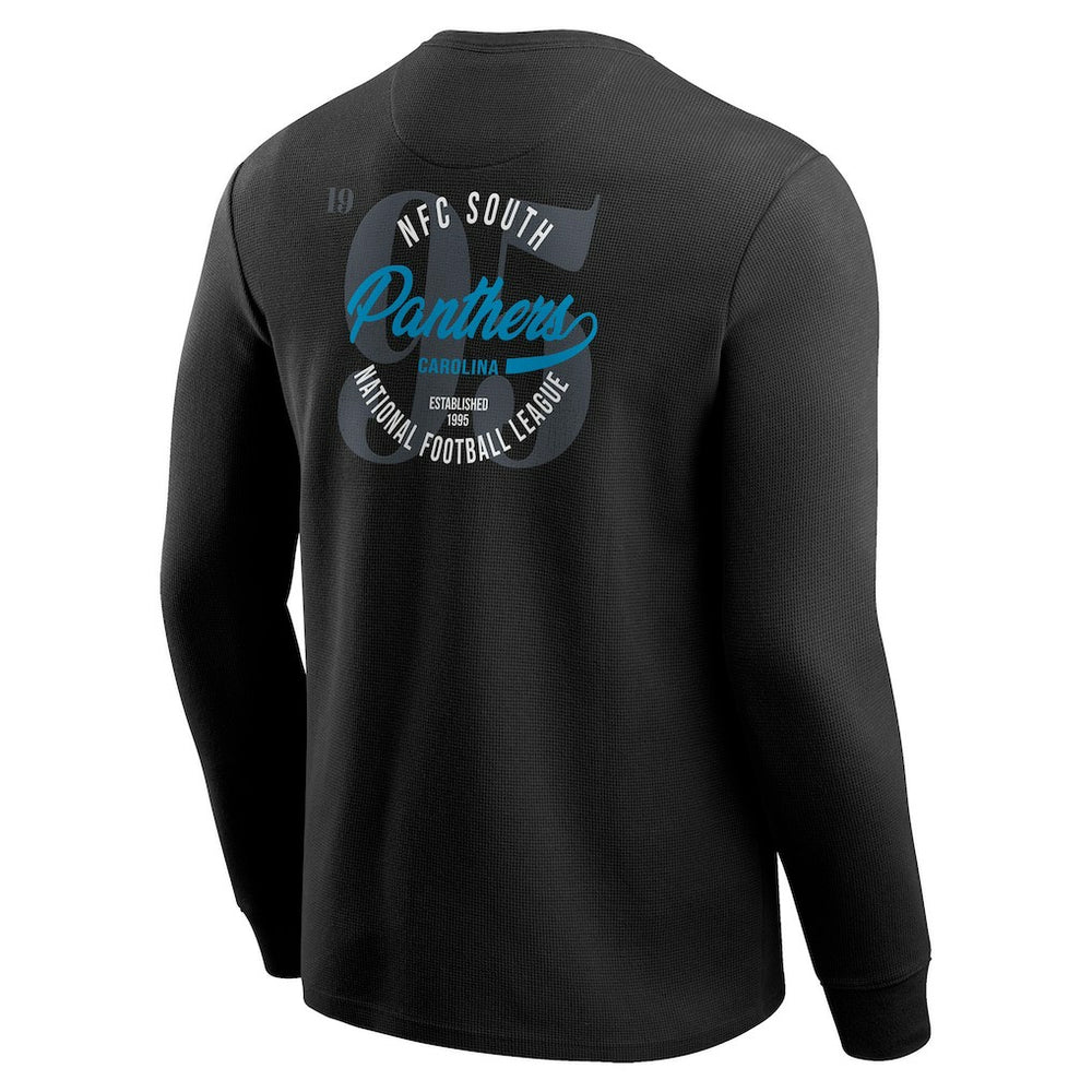Carolina Panthers Darius Rucker Collection Washed Waffle-Knit Long Sleeve T-Shirt - Black outlet