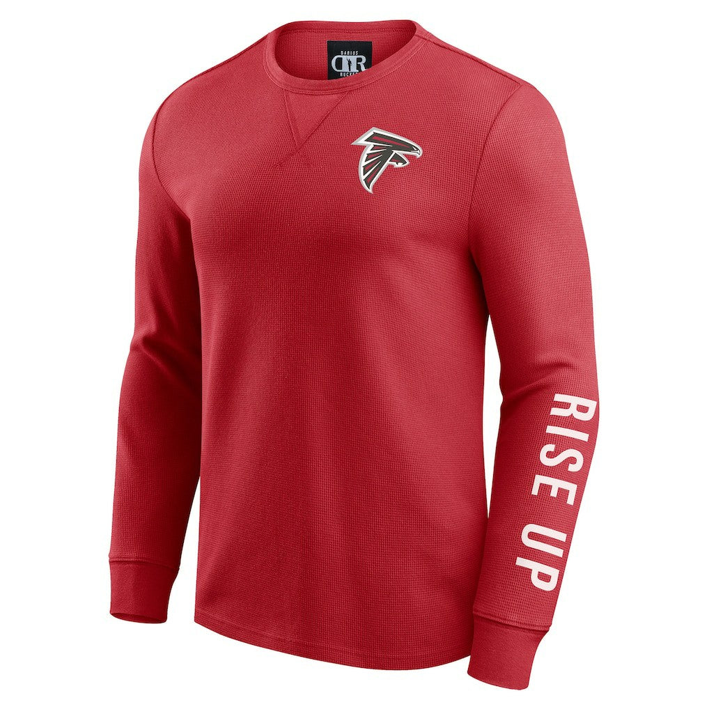 Atlanta Falcons Darius Rucker Collection Washed Waffle-Knit Long Sleeve T-Shirt - Red on sale
