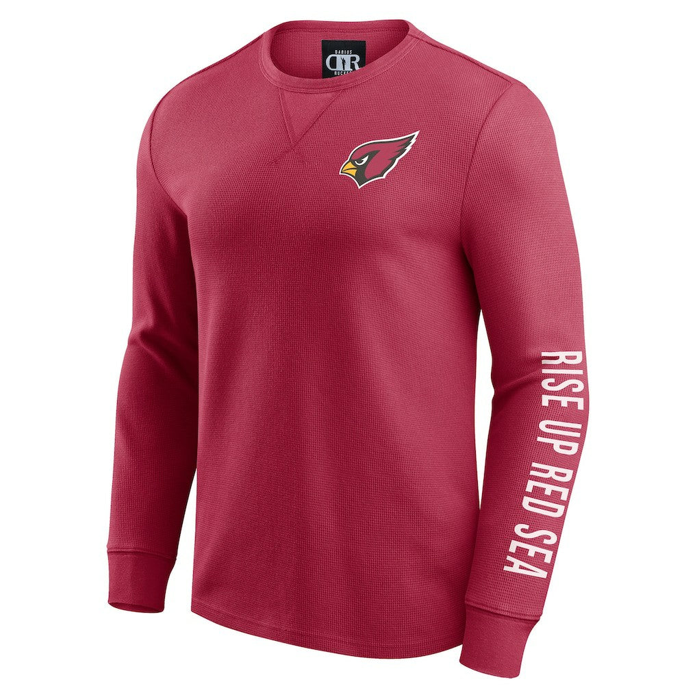 Arizona Cardinals Darius Rucker Collection Washed Waffle-Knit Long Sleeve T-Shirt - Red on sale