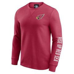 Arizona Cardinals Darius Rucker Collection Washed Waffle-Knit Long Sleeve T-Shirt - Red on sale