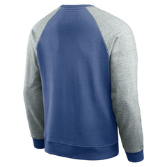 Seattle Seahawks Darius Rucker Collection Throwback Color Block Raglan Pullover Sweatshirt - Royal/Heather Gray for sale