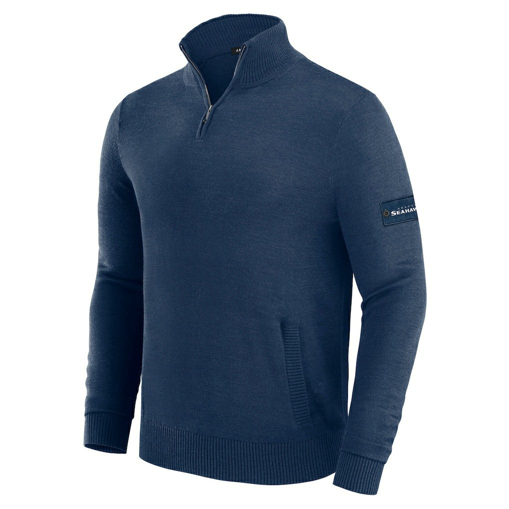Seattle Seahawks J. Palmer Franchise Quarter-Zip Sweater - Navy sale