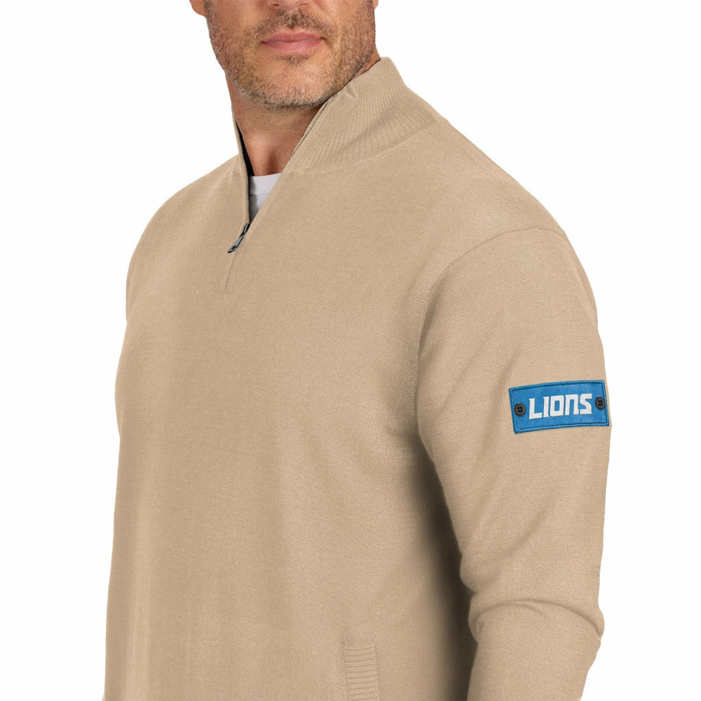 Detroit Lions J. Palmer Franchise Quarter-Zip Sweater - Tan for sale