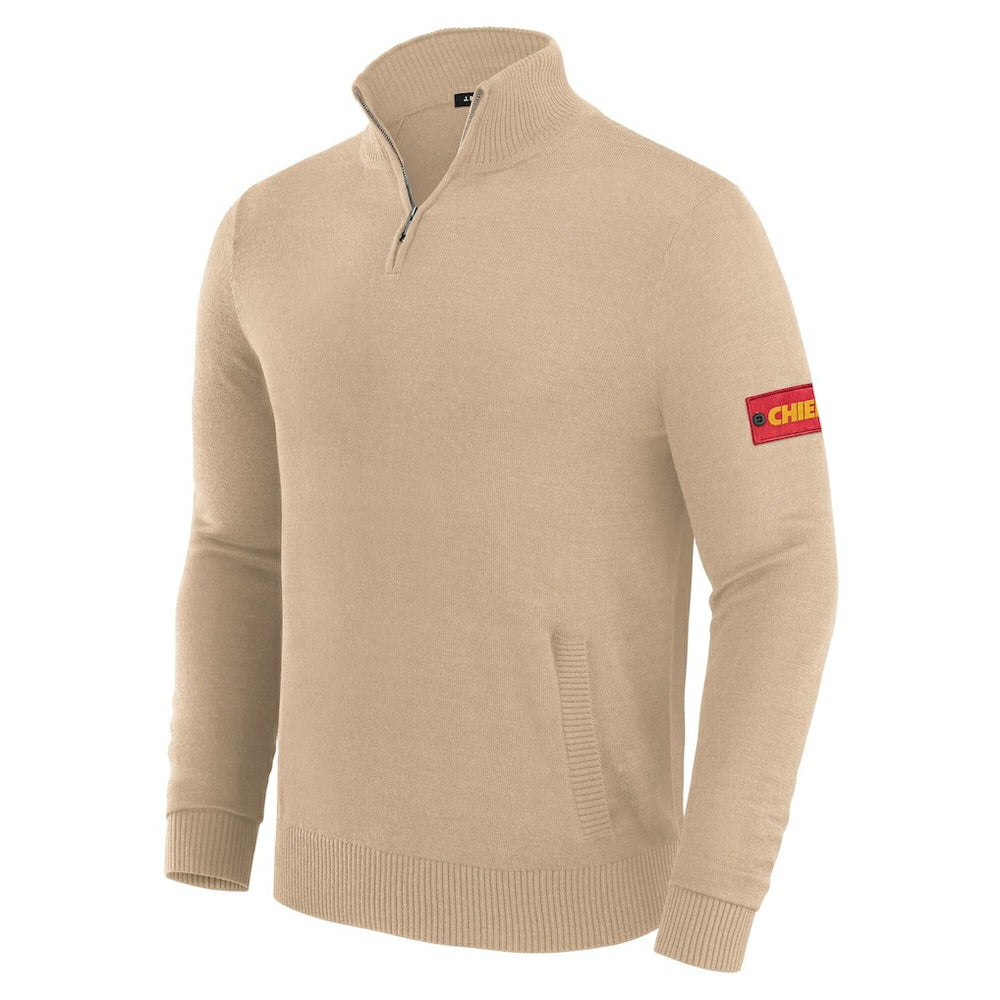 Kansas City Chiefs J. Palmer Franchise Quarter-Zip Sweater - Tan cheap