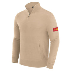 Kansas City Chiefs J. Palmer Franchise Quarter-Zip Sweater - Tan cheap