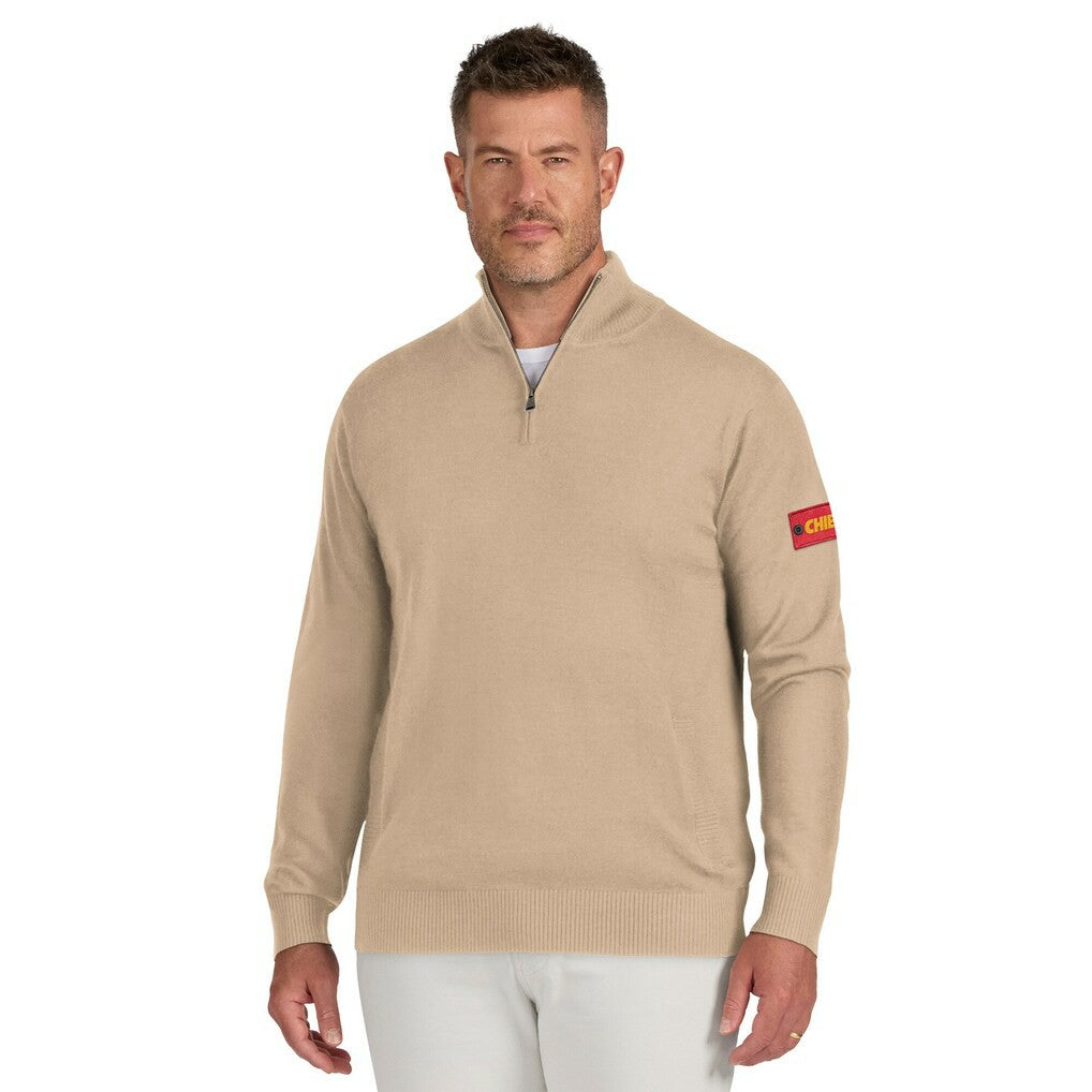 Kansas City Chiefs J. Palmer Franchise Quarter-Zip Sweater - Tan cheap