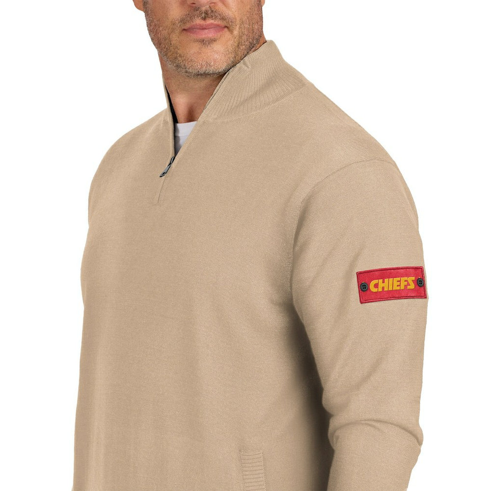 Kansas City Chiefs J. Palmer Franchise Quarter-Zip Sweater - Tan cheap