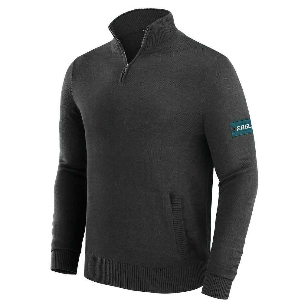 Philadelphia Eagles J. Palmer Franchise Quarter-Zip Sweater - Black on sale