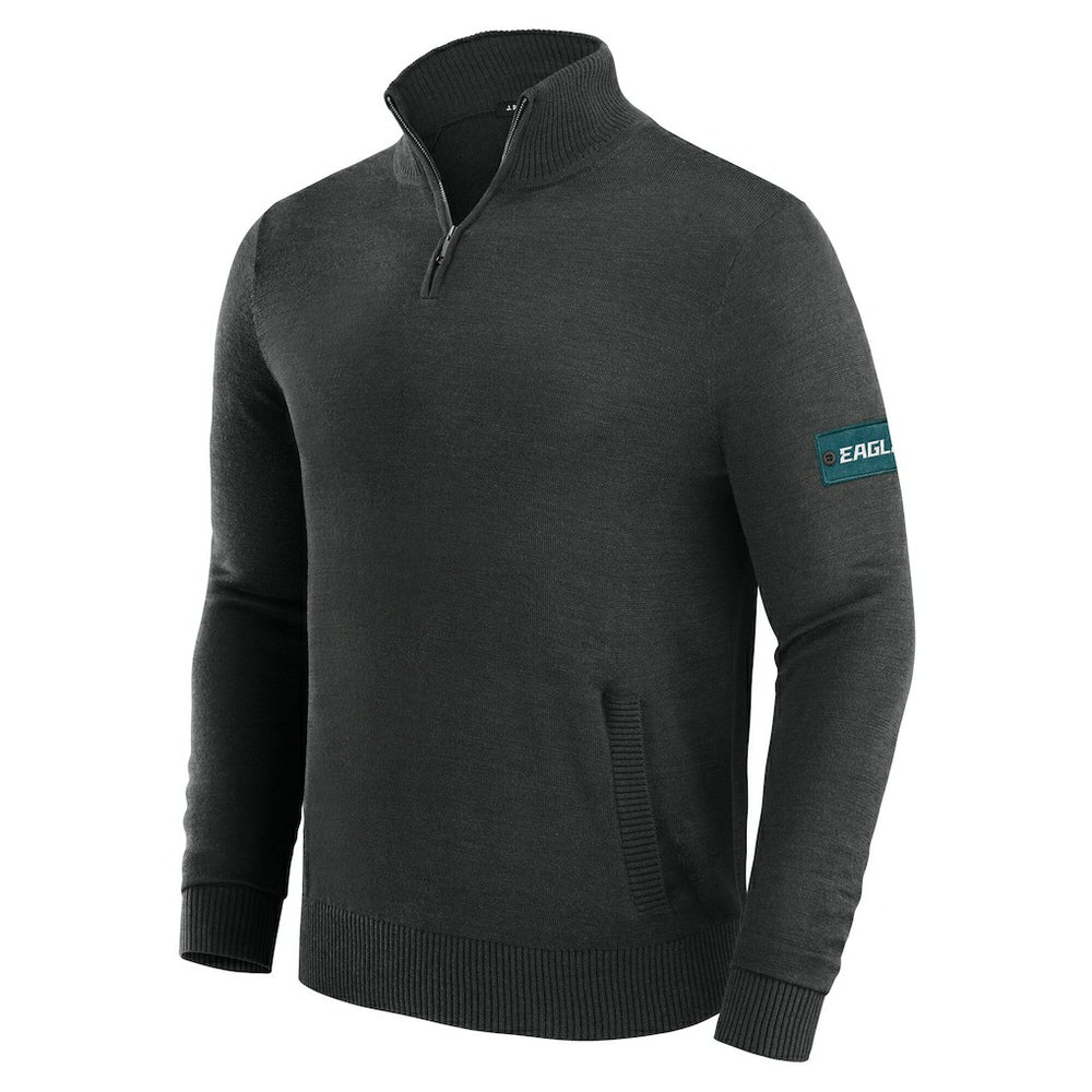 Philadelphia Eagles J. Palmer Franchise Quarter-Zip Sweater - Black on sale