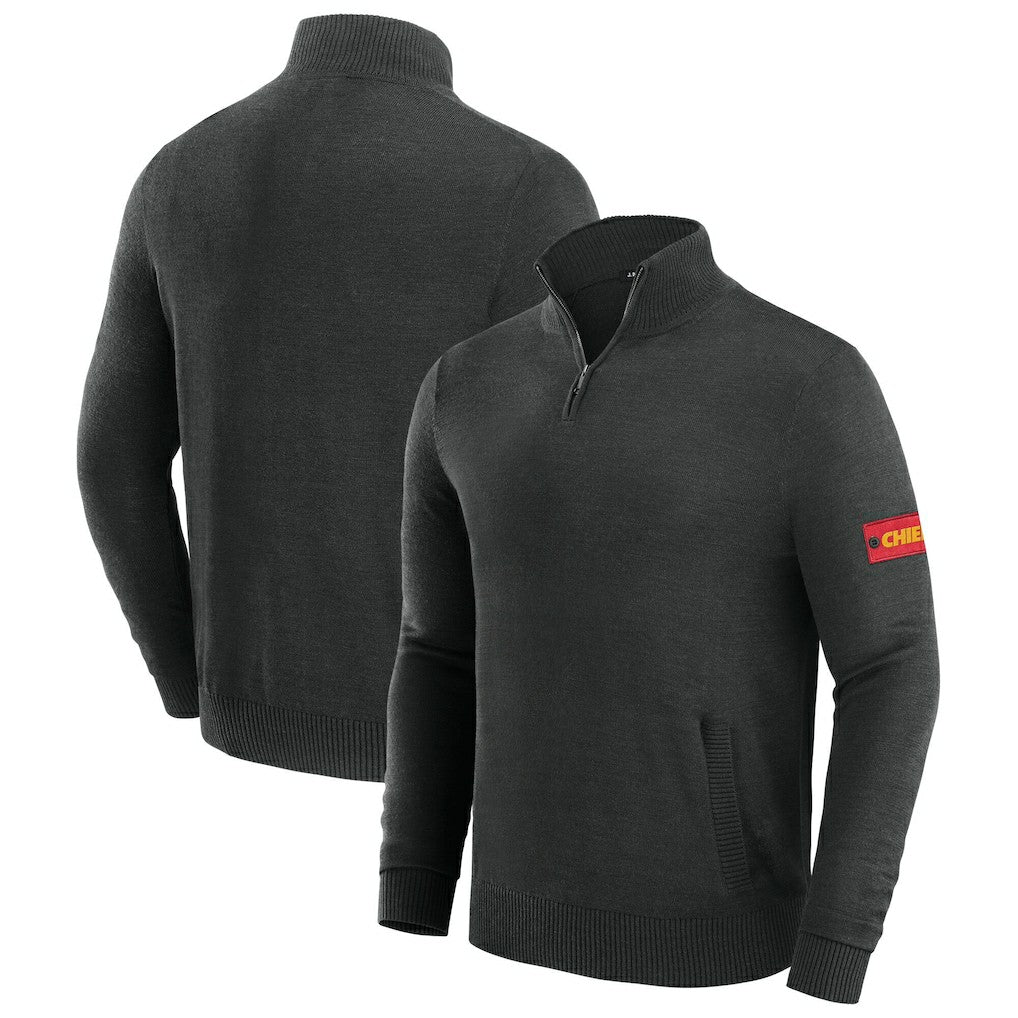 Kansas City Chiefs J. Palmer Franchise Quarter-Zip Sweater - Black sale