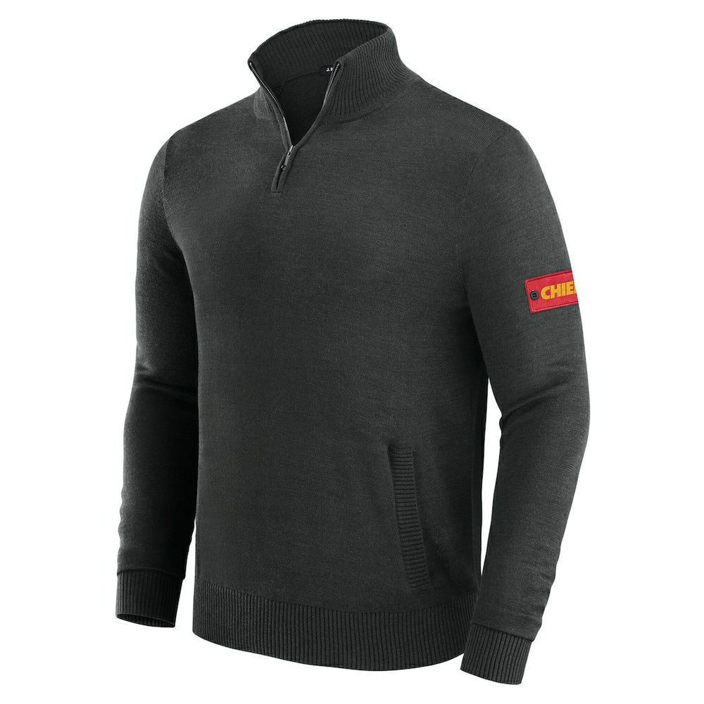 Kansas City Chiefs J. Palmer Franchise Quarter-Zip Sweater - Black sale
