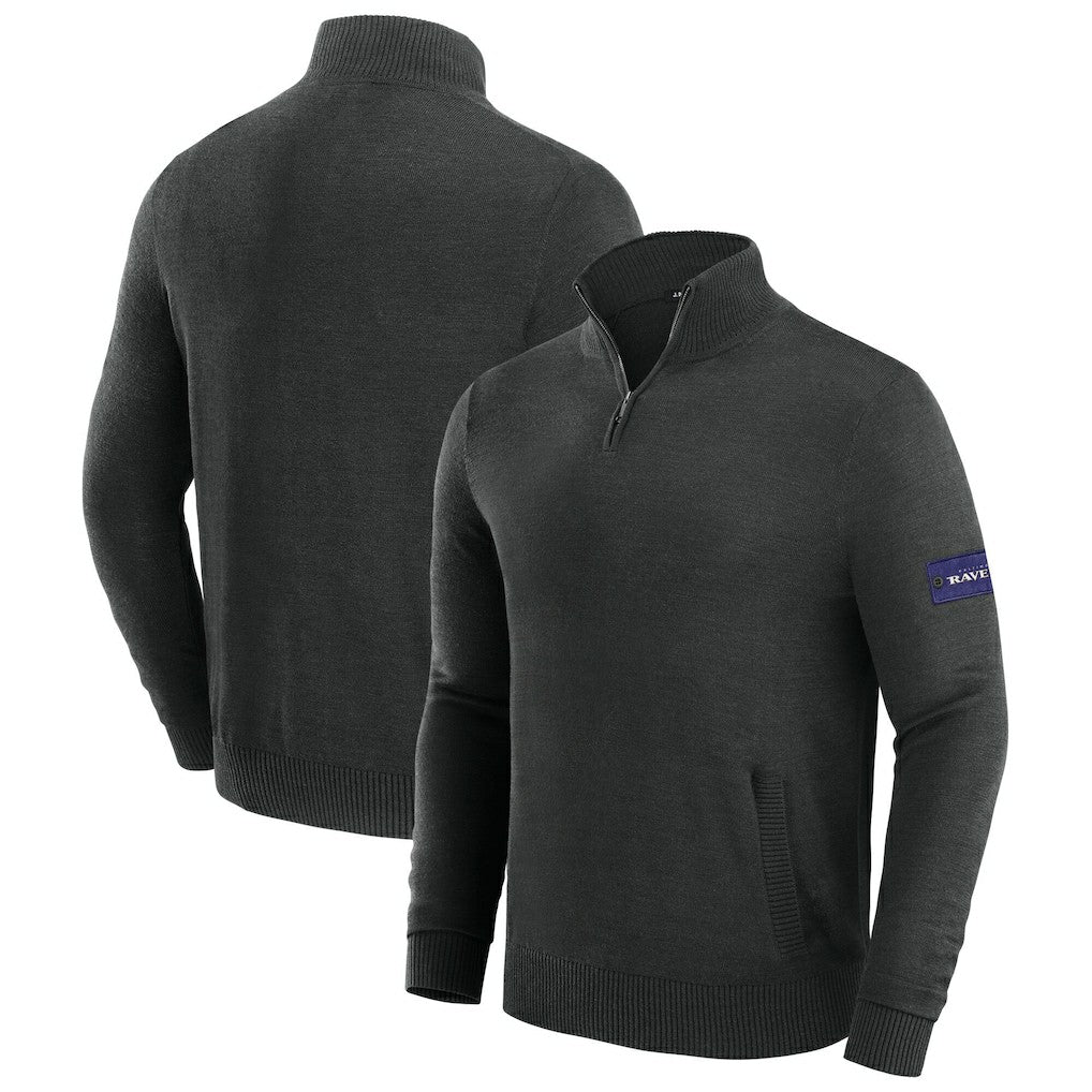 Baltimore Ravens J. Palmer Franchise Quarter-Zip Sweater - Black sale