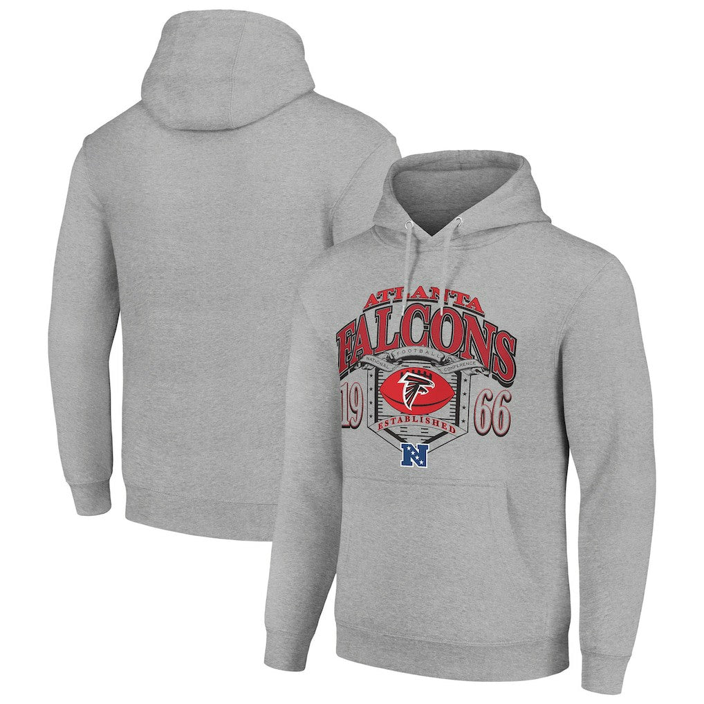 Atlanta Falcons Starter 80s Retro Pullover Hoodie - Heather Gray outlet