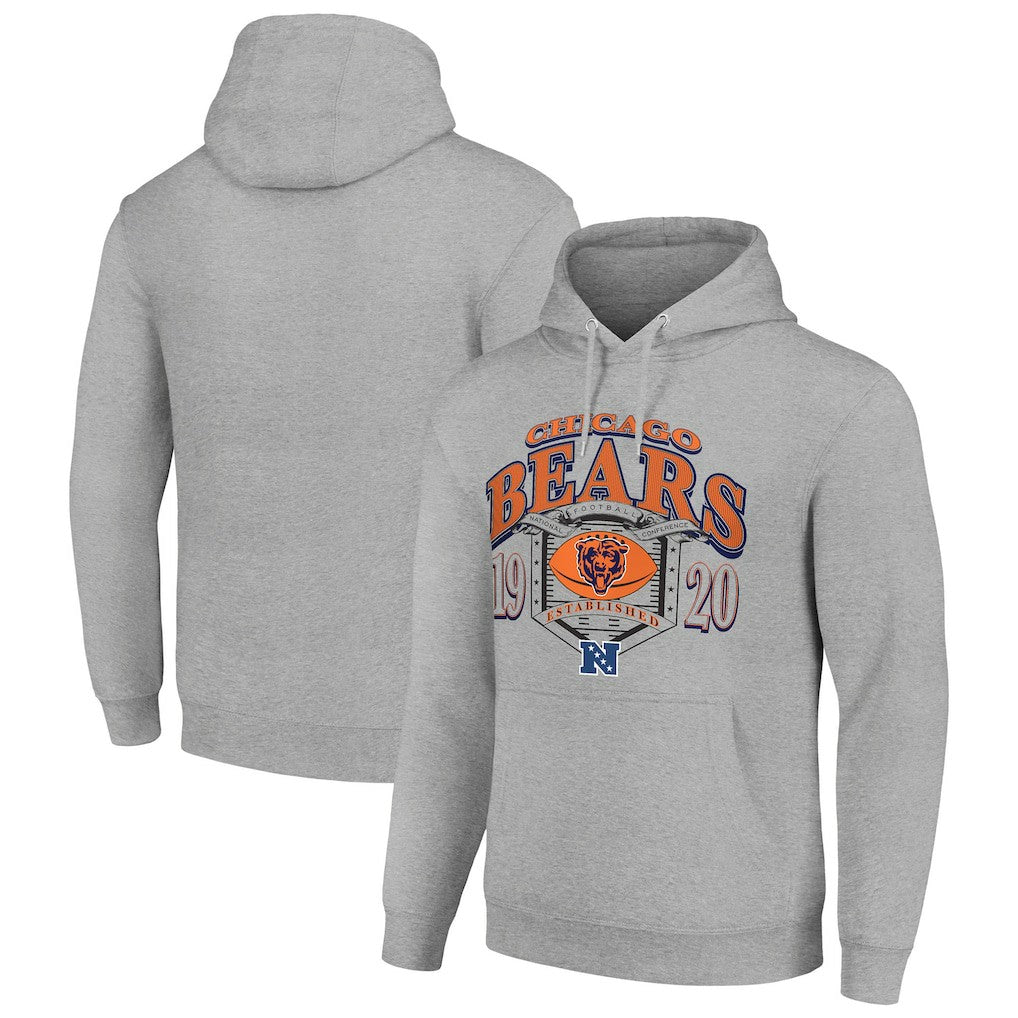 Chicago Bears Starter 80s Retro Pullover Hoodie - Heather Gray on sale