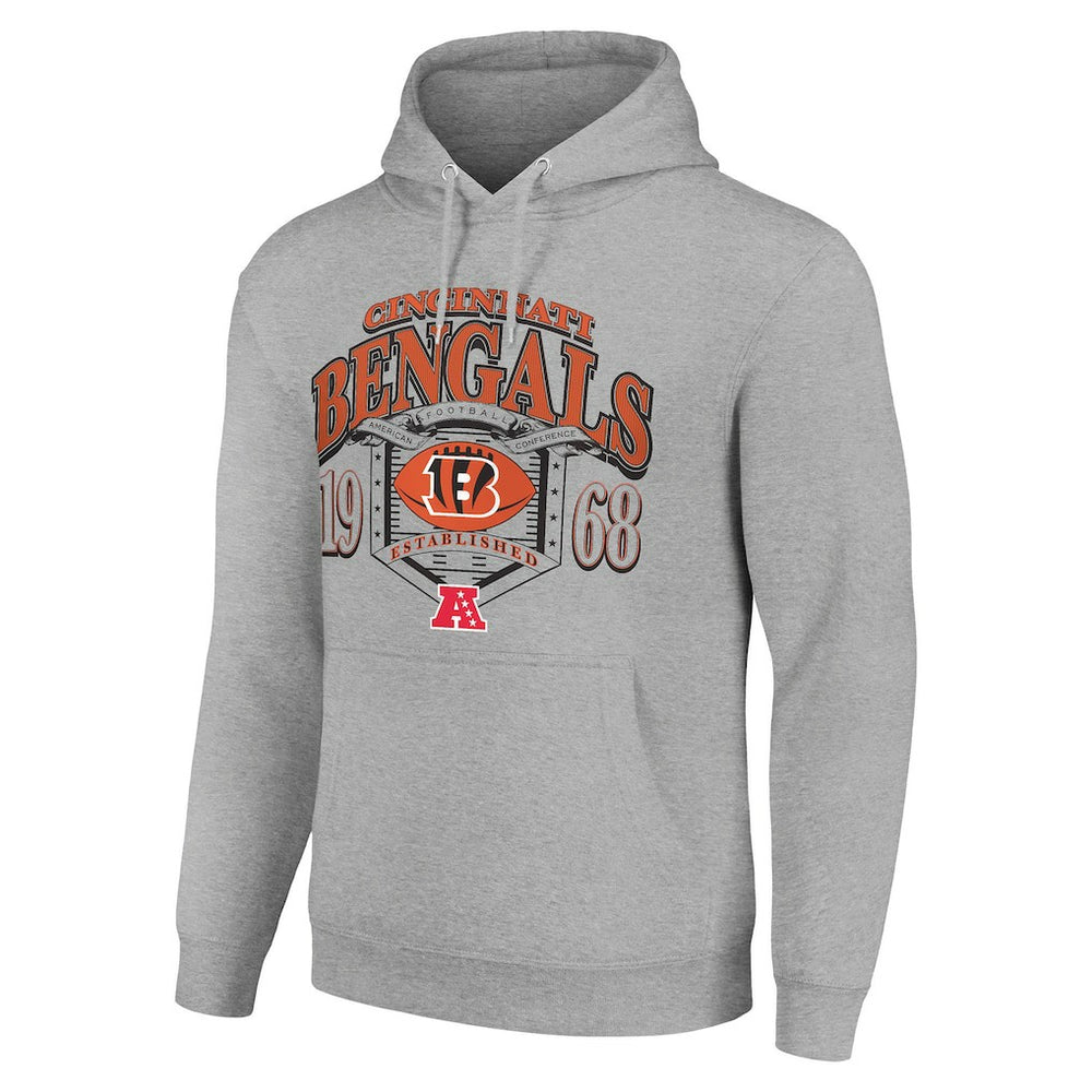 Cincinnati Bengals Starter 80s Retro Pullover Hoodie - Heather Gray on sale