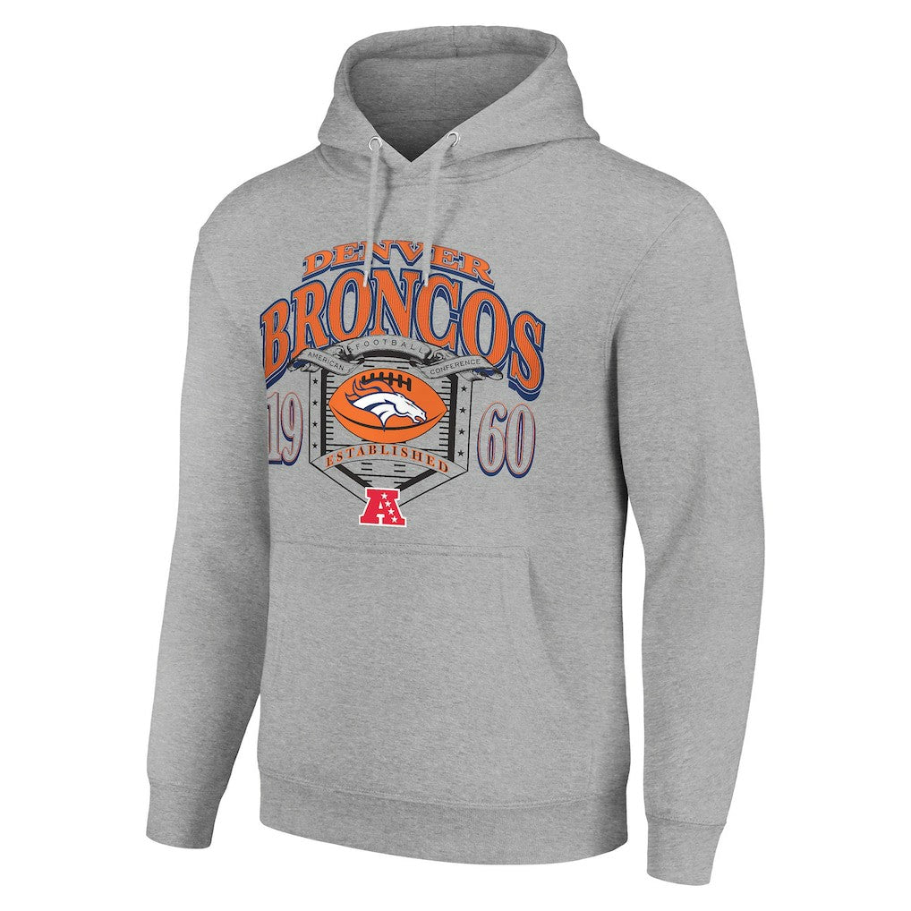 Denver Broncos Starter 80s Retro Pullover Hoodie - Heather Gray outlet