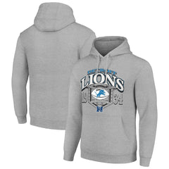 Detroit Lions Starter 80s Retro Pullover Hoodie - Heather Gray cheap