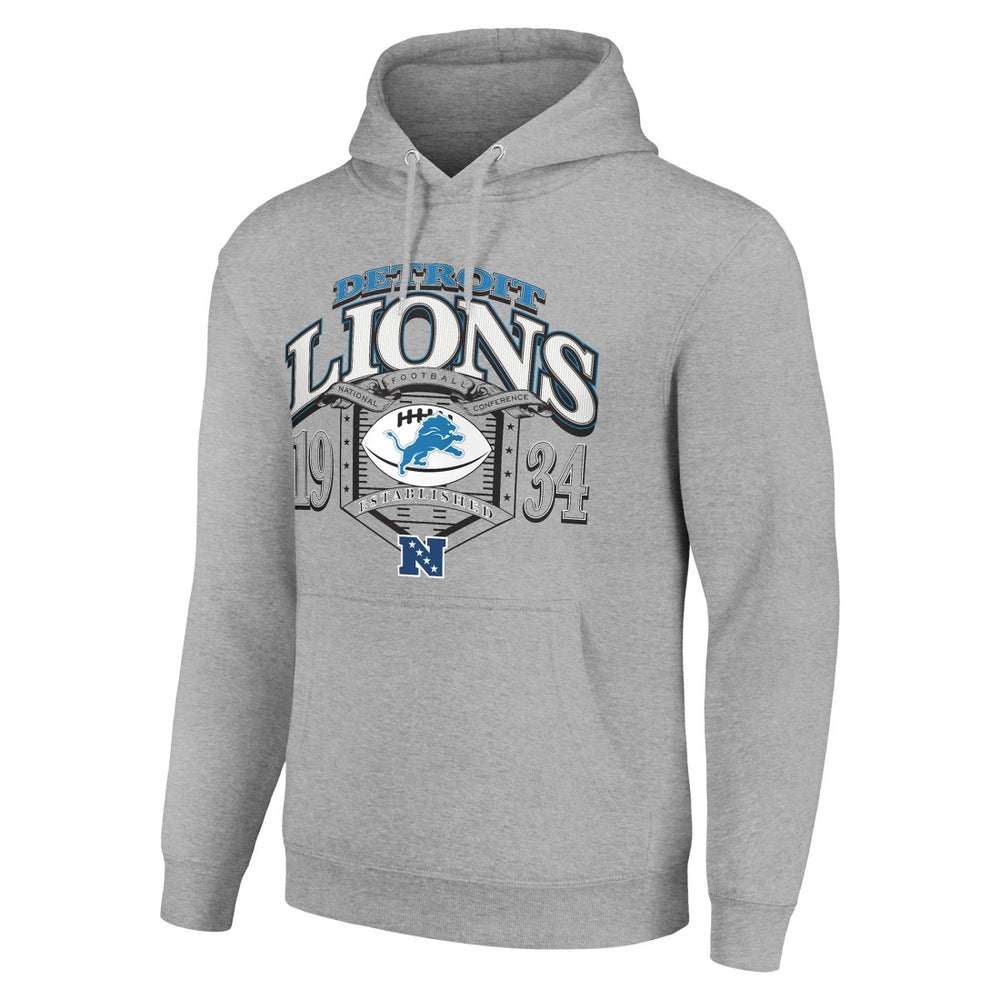 Detroit Lions Starter 80s Retro Pullover Hoodie - Heather Gray cheap